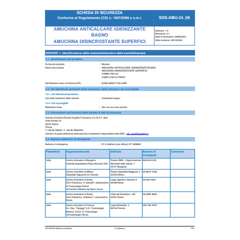 Detergente disincrostante superfici ad azione igienizzante Amuchina Professional 750 ml - 419874